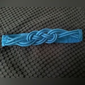 Vintage 70s/80s Blue Knot/Twist Braided belt w/homemade elastic extension